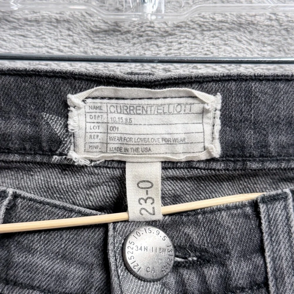 Current Elliott The Stiletto Jeans Size 00 23 Gray Northern Stars Skinny Cropped